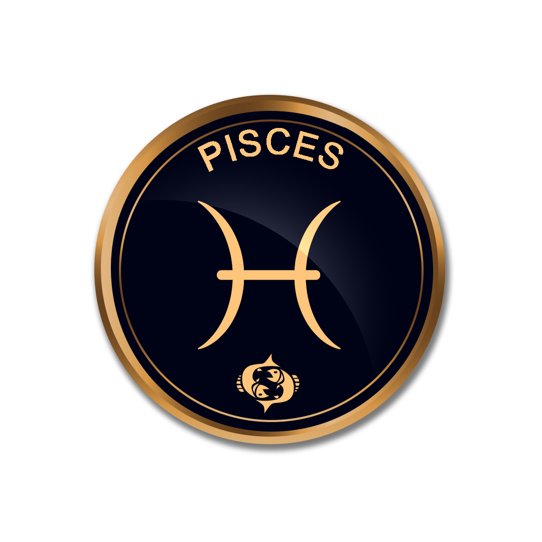 Zodiac Pisces PNG, Gold Pisces symbol PNG images, Pisces sign transparent png full hd images download